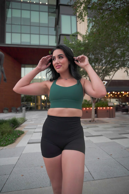 Evergreen strappy bra