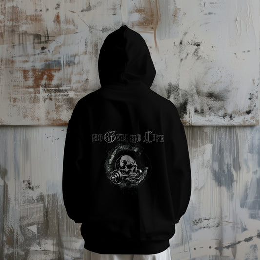 Black Skull No gym No life hoodie