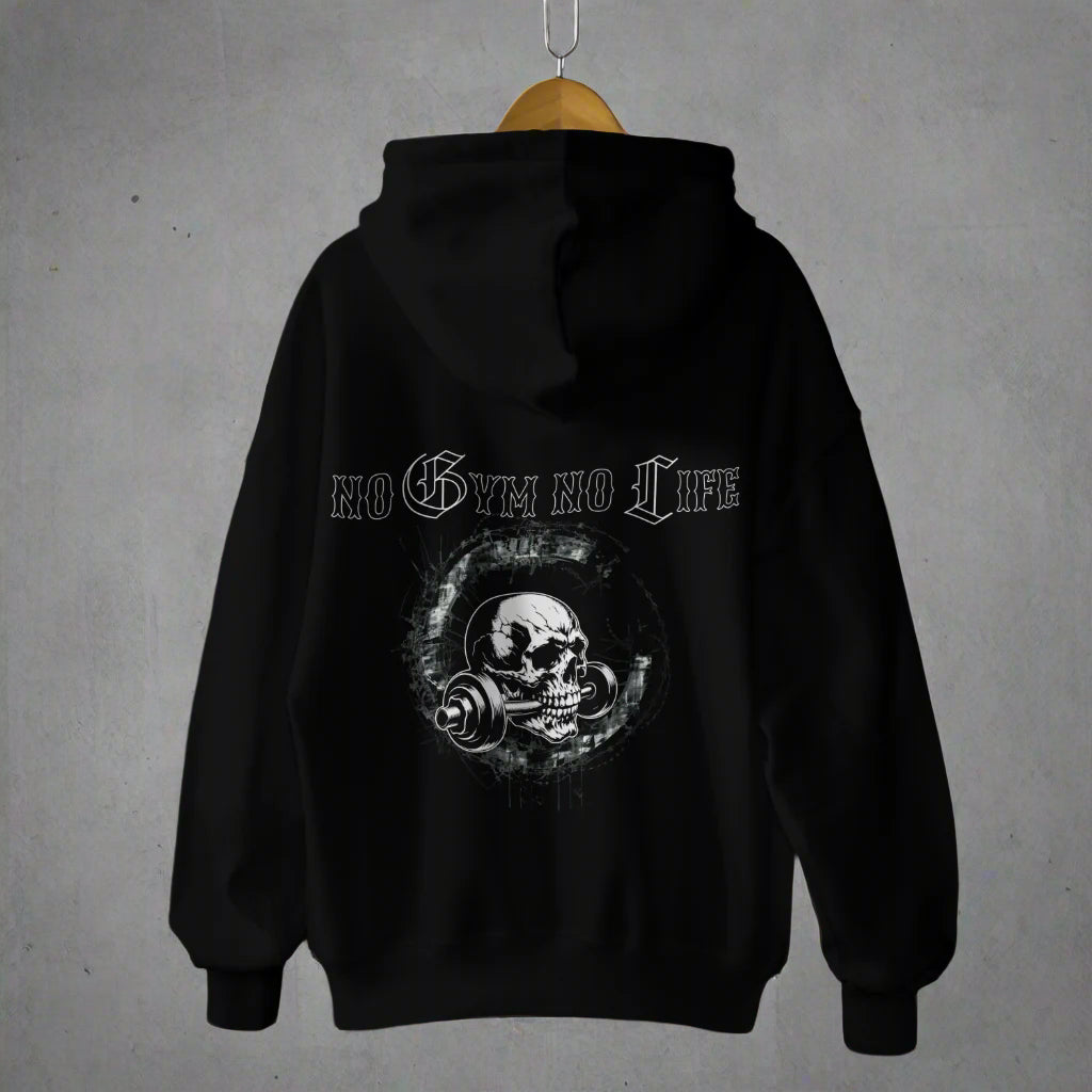 Black Skull No gym No life hoodie